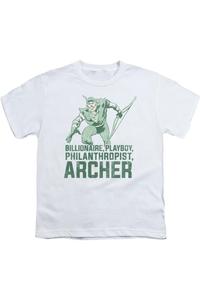 Футболка с коротким рукавом DC Comics Archer для детей Gildan, белый