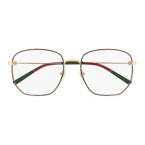 Прямоугольные очки Square Unisex Black Gold GUCCI, черный золотой