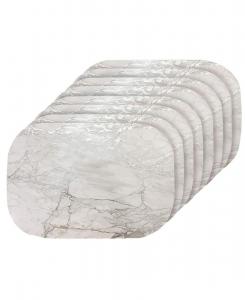 Мраморные пробковые салфетки под тарелки, моющиеся, 12" x 18", набор из 8 штук, термостойкие, нескользящие, скатерть, салфетки под тарелки Dainty Home, Silver