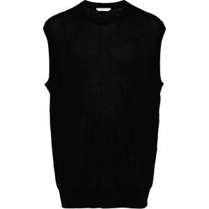Helmut Lang Интарсия вязаный жилет с круглым вырезом, Black