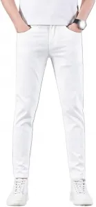 Белые укороченные джинсы slim fit SIDUFHAOPKLL