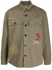 Полосатая рубашка с вышитым логотипом President’S, зеленый