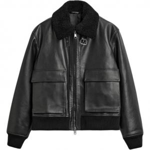 ZARA Кожаная куртка мужская черная, Black