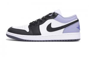 Jordan Баскетбольные кроссовки Air 1 с низким верхом, износостойкие, антискользящие, винтажные, мужские, фиолетовые, черные, белые