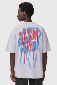 Хлопковая футболка Allsaints, фиолетовый