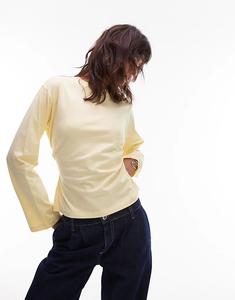 Лонгслив-корсет с длинными рукавами и шнуровкой сзади от ASOS DESIGN желтого цвета