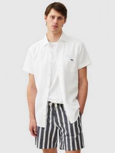 Текстурированная хлопковая рубашка Airtex с короткими рукавами и slim fit Rodd & Gunn, Blanc