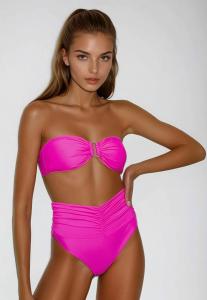 Бикини BANDEAU SET HIGH WAIST CURL Flavia Valentini, фуксия