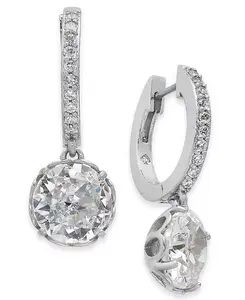 Серьги-Кольца с кристаллами Kate Spade New York, clear/silver