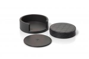 Набор стеклянных подставок под стаканы, пластик, антрацит, черный Joop!, антрацит/черный