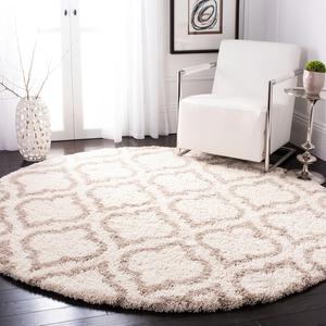 Ковер SAFAVIEH, 214 x 214 см, Hudson Shag Collection Ivory/Beige SGH284D Moroccan, не линяет, для гостиной, спальни, столовой, прихожей, плюшевый