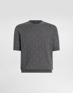 Шелковый пуловер с круглым вырезом Dolce & Gabbana, серый