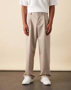 Элегантные широкие брюки со складкой спереди в песочном цвете Asos Design