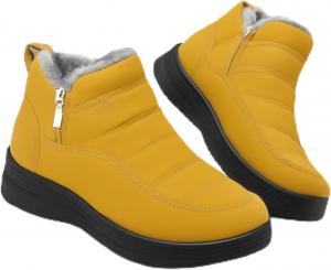 Женские утепленные зимние ботинки, водонепроницаемые, противоскользящие, с меховой подкладкой, теплые и удобные ботильоны для улицы Generic, Yellow 43