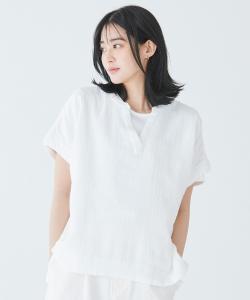 Рубашка из облачной марли, короткий рукав, японский крой.