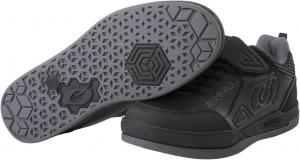 Велосипедные кроссовки O'Neal Sender Flat, веганские, для горного MTB, даунхилла, фрирайда | MTB кроссовки для мужчин и женщин с супергрип-подошвой и сетчатой вентиляцией, черный/серый