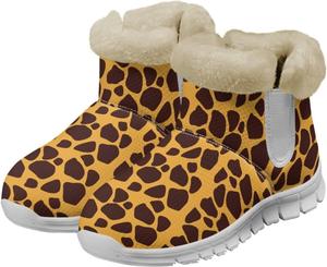 Женские зимние ботинки с плюшевой подкладкой, теплые уличные ботильоны от скольжения для холодной погоды Glomenade, Brown Leopard