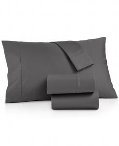 Комплект постельного белья Bergen House, 4 предмета, 100% сертифицированный египетский хлопок, плотность ткани 1000 нитей на дюйм, размер King AQ Textiles, Dark Grey