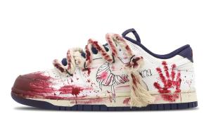 Кроссовки для скейтбординга Dunk мужские с низким верхом белого цвета Nike, цвет Scarlet