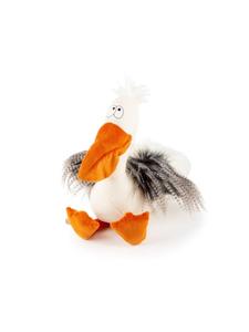 Плюшевая игрушка «Ромео Пеликан Кукареку» в бело-серо-оранжевом цвете