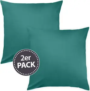 Комплект постельного белья Dream Sleep Uni Mako-Satin, 2 наволочки 40x40 см, цвет Petrol Traumschlaf