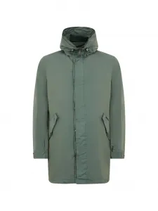 Однобортный дождевик с капюшоном Moorer, зеленый