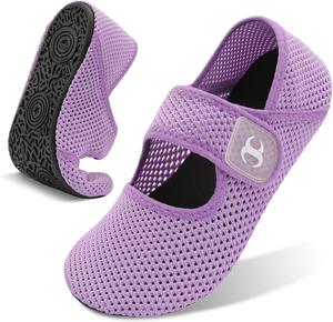 Обувь для воды для женщин и мужчин, пляжная обувь для плавания босиком, аквааэробика, летние широкие шлепанцы, сандалии, быстросохнущие носки для бассейна, реки и моря Scurtain, светло-фиолетовый