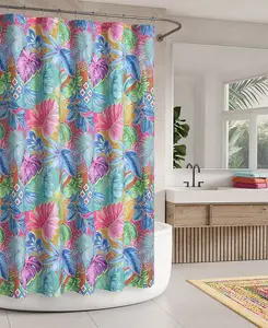 Занавеска для душа «Ханалей», 72 x 72 дюйма J Queen New York, turquoise