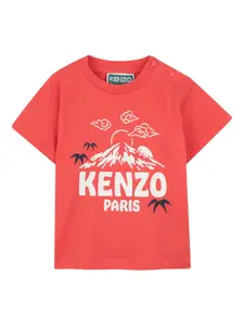 Футболка с графическим принтом Kenzo Kids, красный