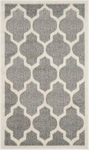 SAFAVIEH коллекция Amherst декоративный ковер, 77 x 122 см, Dark Grey & Beige, Moroccan Trellis дизайн, без линьки и простой в уходе, идеален для помещений с высокой проходимостью в прихожей, гостиной, спальне (AMT420R)