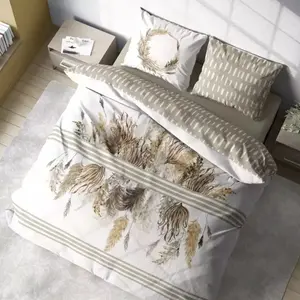 Постельное белье хлопковый сатин, стиль бохо, бохо 200х220 03 Пампасная трава FARO