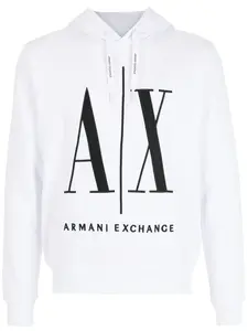Худи AX с вышитым логотипом Armani Exchange, белый
