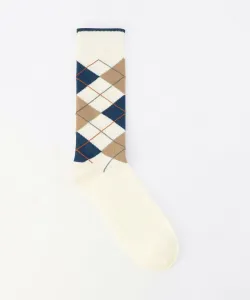 Носки в ромбик Comme Ca Ism, цвет Off White