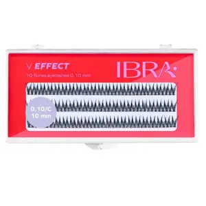 Пучки ресниц 10 мм, 120 шт./1 упаковка. Ibra Makeup V effect