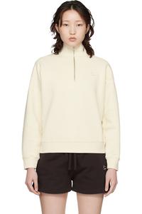 Maison Kitsuné Толстовка Off-White с изображением лисички на молнии до середины груди