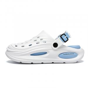 MESUCA Речные треккинговые садовые сабо с закрытым носком мужские бело-голубые, цвет White Blue