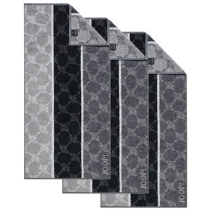 Комплект из 3 полотенец унисекс с фирменными васильковыми полосками серого цвета, хлопок Joop!, черный