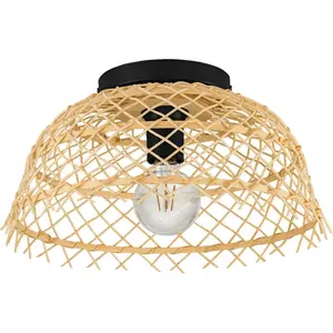 Потолочный светильник AUSNBY E27 1 шт. Потолочный светильник черного цвета из стали - без E27 - 1x40 Вт Eglo, черный