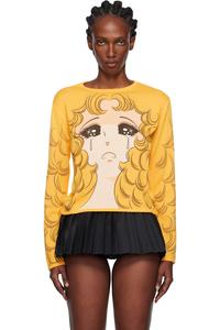 Приталенный вязаный свитер плачущей девочки Pushbutton, желтый