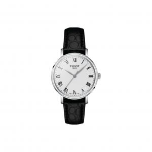 TISSOT Часы Charm Time Series Quartz Movement Women's Watch 34mm White Dial Stainless Steel Case Leather Strap, White Dial