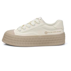 Женские бежевые хаки противоскользящие износостойкие низкие кеды