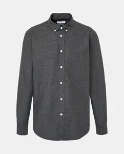 Мужская однотонная рубашка с длинным рукавом Easy Wear, антрацитовый