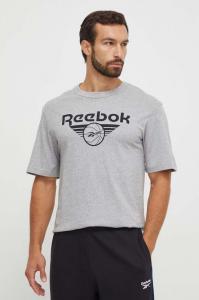 Хлопковая футболка Basketball Reebok, серый