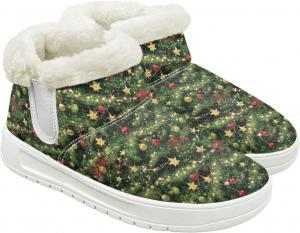 Quxjehoe Зимние сапоги для женщин, комфортные, теплые, с плюшевой подкладкой, короткие ботильоны на выход с белой подошвой, размеры 6-13.5