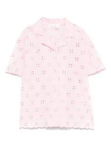 Рубашка с вышивкой ришелье MC2 Saint Barth Kids, розовый