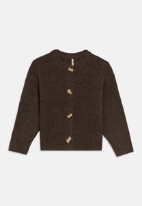 Кардиган ONLY GIRLS KOGCAMILLA O NECK CARDIGAN, Black Coffee Melange/Dark Brown