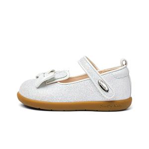 Коллекция мерцающей обуви. Дышащая детская кожаная обувь. Детская обувь. Snoffy, серебряный