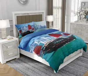 Комплект постельного белья 140x200 см + 2x70x80 см, 3 предмета, 100% хлопок, сатин, молния, собака, разноцветный - | So.0227 SOVIO