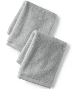 Набор из двух быстросохнущих хлопковых полотенец для умывания Lands' End, серый