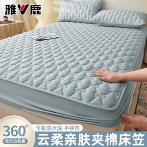 Yalu Простыня на резинке 180х200 см, стеганая, утолщенная, цвет Butterfly Bow Sea Blue